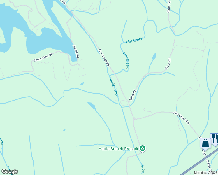 map of restaurants, bars, coffee shops, grocery stores, and more near 446 Flat Creek Road in Pigeon Forge