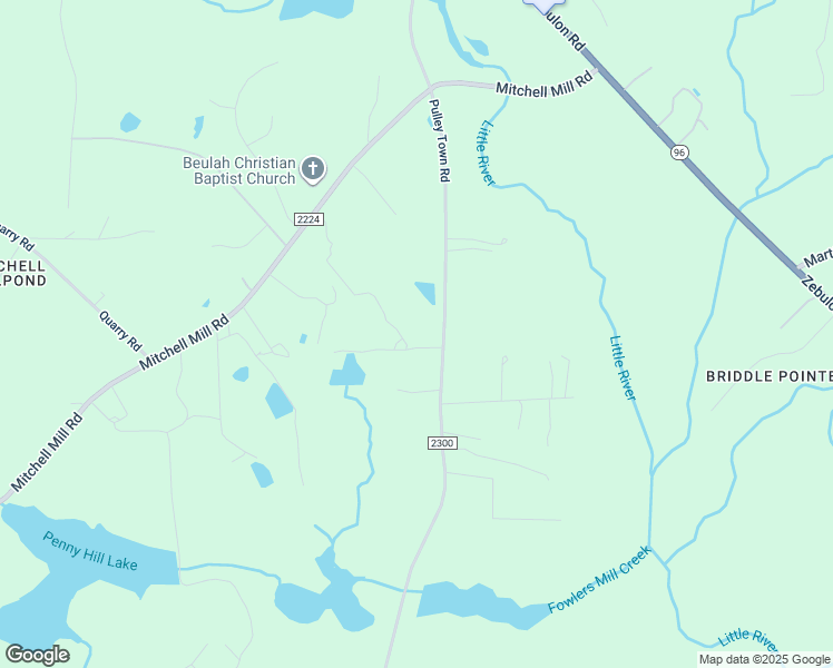 map of restaurants, bars, coffee shops, grocery stores, and more near 5305 Pulley Town Road in Zebulon