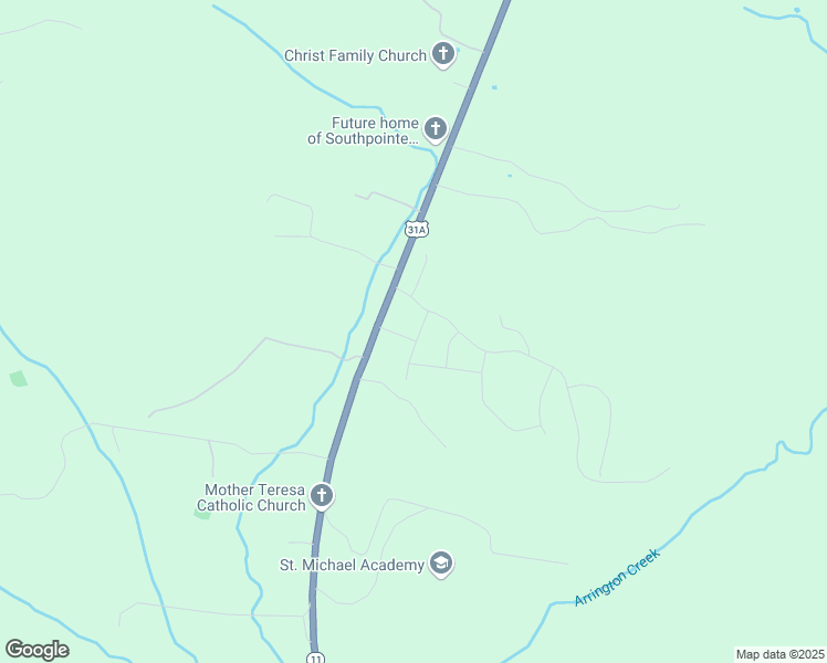 map of restaurants, bars, coffee shops, grocery stores, and more near 7616 Nolensville Road in Nolensville