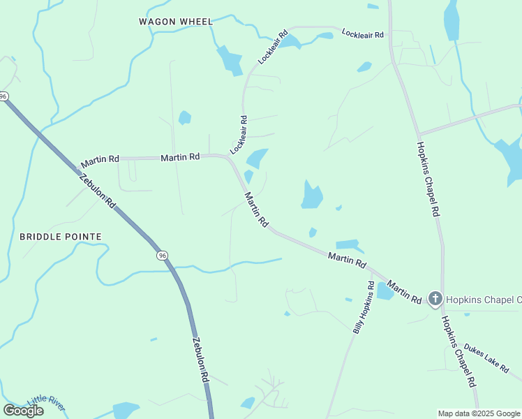 map of restaurants, bars, coffee shops, grocery stores, and more near 7601 Martin Road in Zebulon