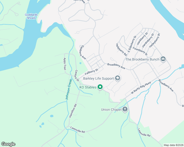 map of restaurants, bars, coffee shops, grocery stores, and more near 118 Fallberry Street in Oak Ridge