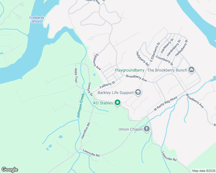 map of restaurants, bars, coffee shops, grocery stores, and more near 117 Fallberry Street in Oak Ridge