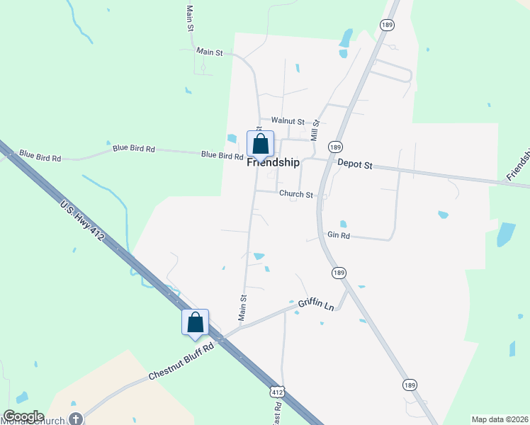 map of restaurants, bars, coffee shops, grocery stores, and more near 498 Main Street in Friendship