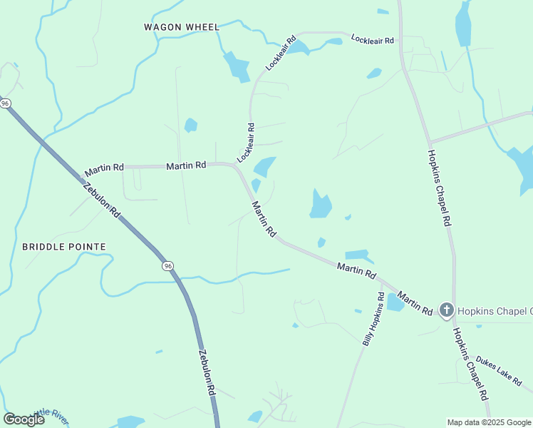 map of restaurants, bars, coffee shops, grocery stores, and more near 7601 Martin Road in Zebulon