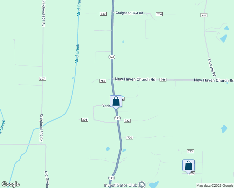 map of restaurants, bars, coffee shops, grocery stores, and more near 79 County Road 742 in Jonesboro