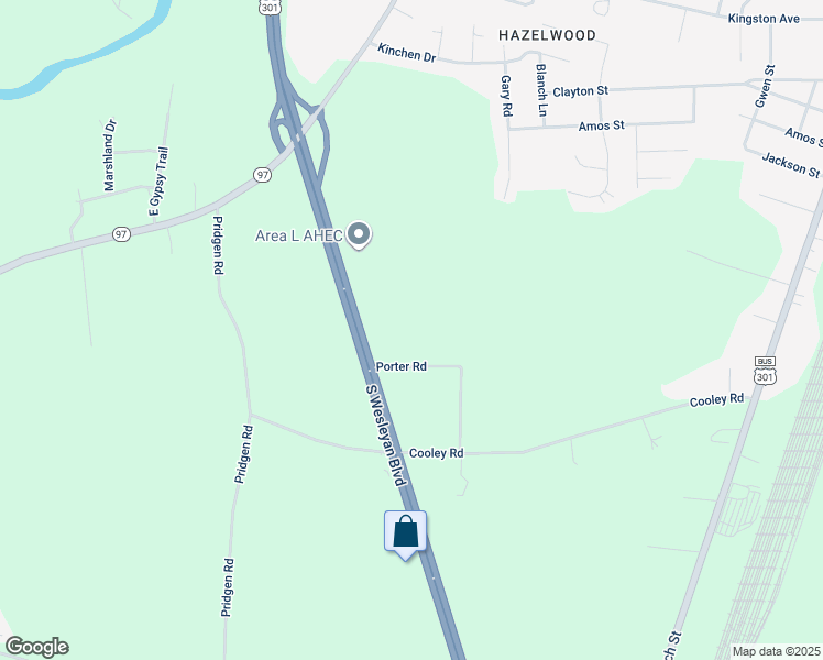 map of restaurants, bars, coffee shops, grocery stores, and more near Porter Road in Rocky Mount