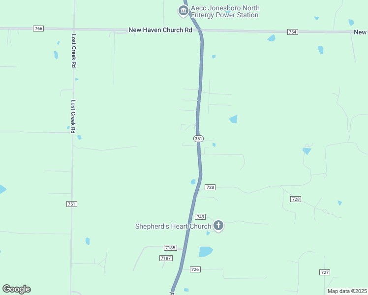 map of restaurants, bars, coffee shops, grocery stores, and more near 3577 Arkansas 351 in Jonesboro