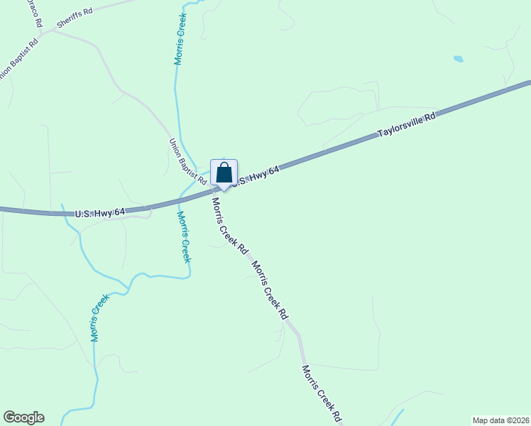 map of restaurants, bars, coffee shops, grocery stores, and more near 1326 Morris Creek Road in Lenoir