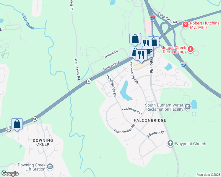 map of restaurants, bars, coffee shops, grocery stores, and more near 4 Wellesley Place in Chapel Hill