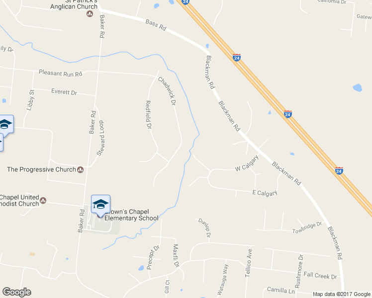 map of restaurants, bars, coffee shops, grocery stores, and more near 7542 Chadwick Drive in Murfreesboro