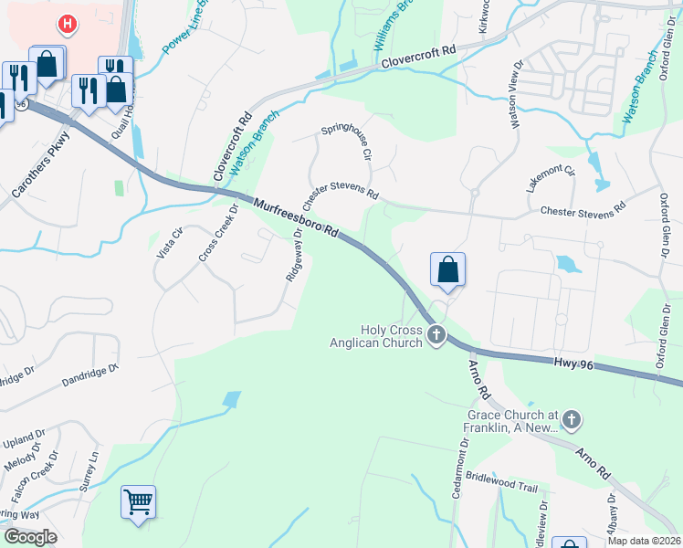 map of restaurants, bars, coffee shops, grocery stores, and more near 4091 Murfreesboro Road in Franklin