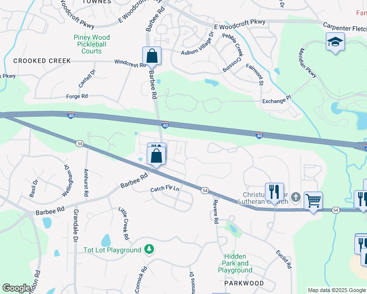 map of restaurants, bars, coffee shops, grocery stores, and more near 1023 Saffron Loop in Durham