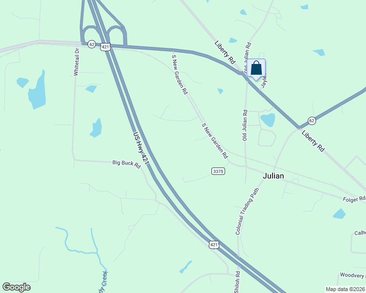 map of restaurants, bars, coffee shops, grocery stores, and more near 5196 Folgers Mill Road in Julian