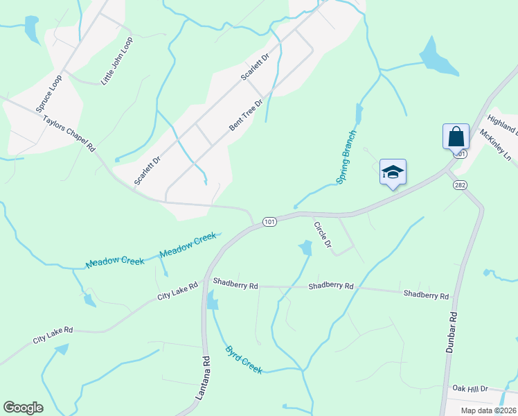 map of restaurants, bars, coffee shops, grocery stores, and more near 22 Taylors Chapel Road in Crossville