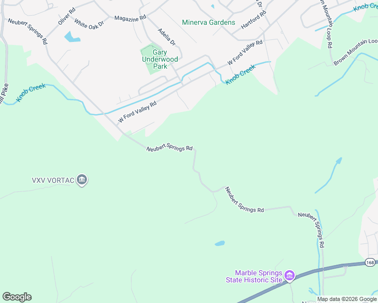 map of restaurants, bars, coffee shops, grocery stores, and more near 6505 Neubert Springs Road in Knoxville