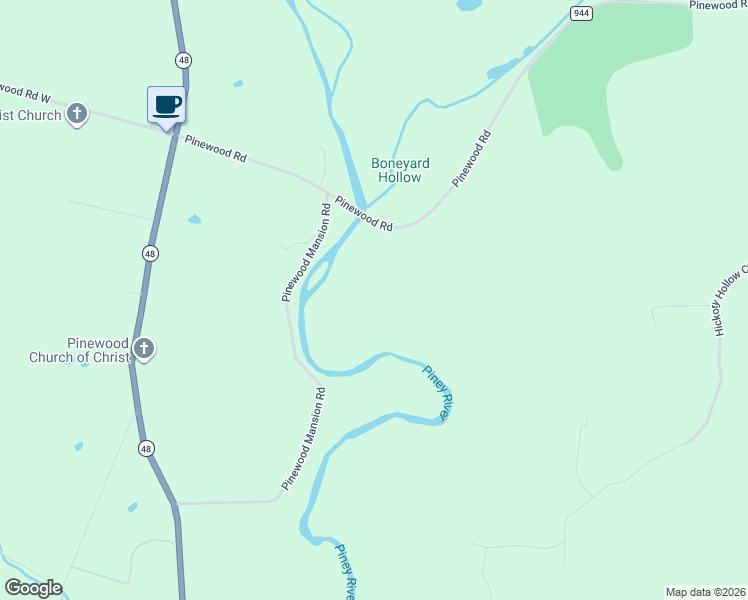 map of restaurants, bars, coffee shops, grocery stores, and more near 6200 Pinewood Road in Nunnelly