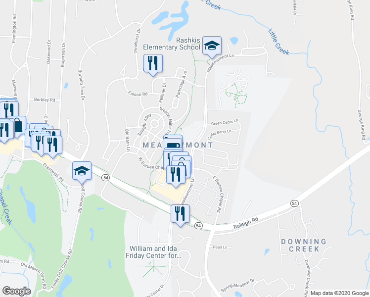 map of restaurants, bars, coffee shops, grocery stores, and more near 103 Sprunt Street in Chapel Hill