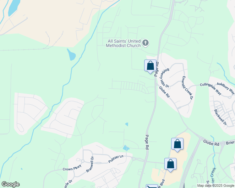 map of restaurants, bars, coffee shops, grocery stores, and more near 3104 Page Rd in Morrisville