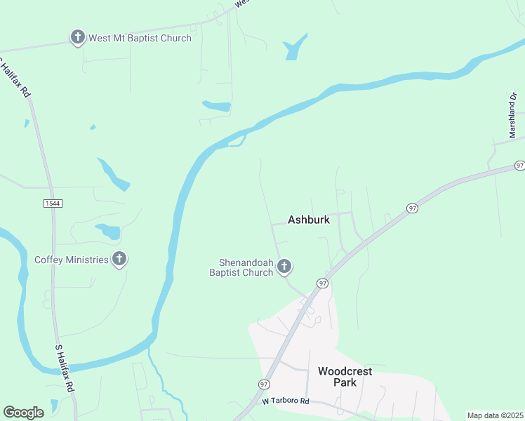 map of restaurants, bars, coffee shops, grocery stores, and more near 3608 Shenandoah Drive in Rocky Mount