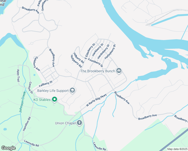 map of restaurants, bars, coffee shops, grocery stores, and more near 107 Checkerberry Road in Oak Ridge