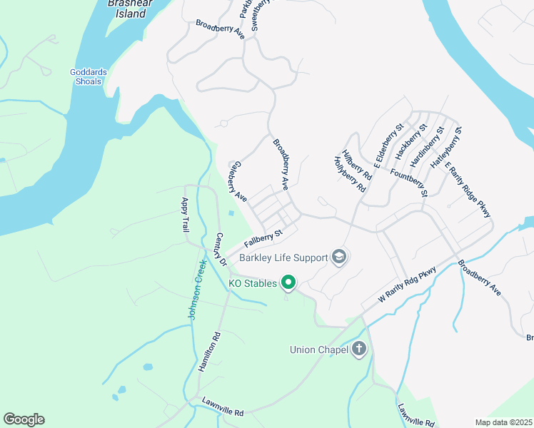 map of restaurants, bars, coffee shops, grocery stores, and more near 114 Forestberry Street in Oak Ridge