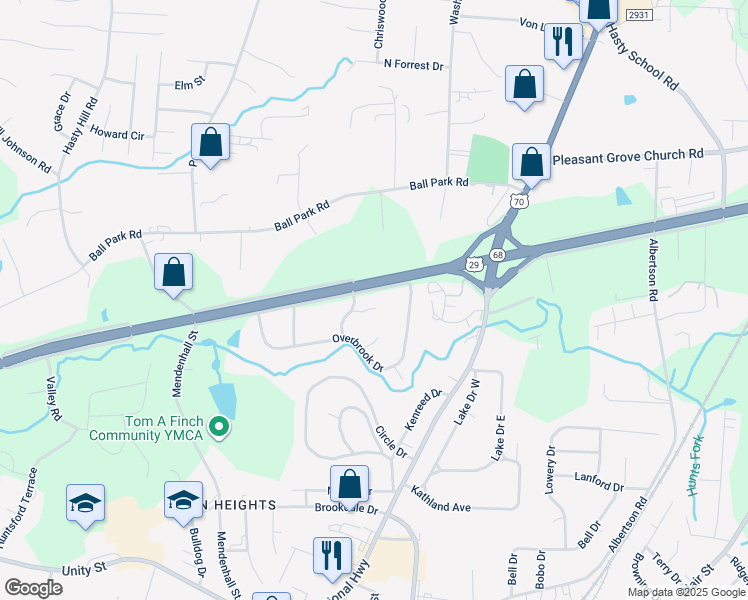 map of restaurants, bars, coffee shops, grocery stores, and more near 910 Grove Circle in Thomasville