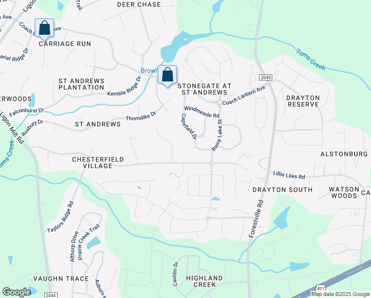 map of restaurants, bars, coffee shops, grocery stores, and more near 3601 Ivy Stone Court in Wake Forest