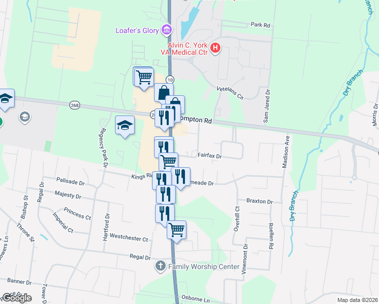 map of restaurants, bars, coffee shops, grocery stores, and more near 3347 Jackson Road in Murfreesboro