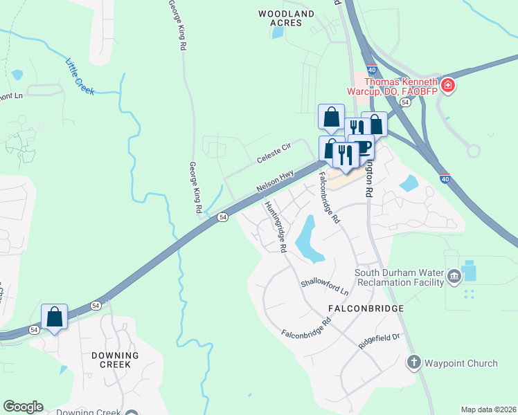 map of restaurants, bars, coffee shops, grocery stores, and more near 6 Banstead Place in Chapel Hill