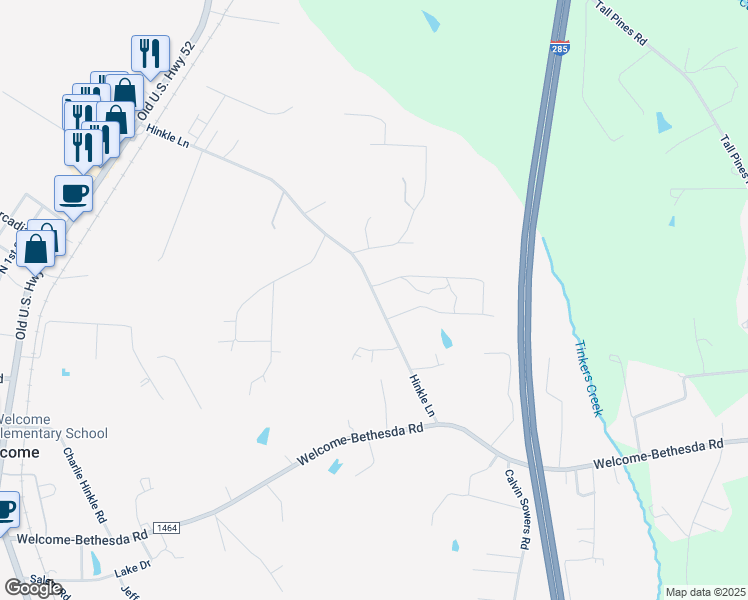 map of restaurants, bars, coffee shops, grocery stores, and more near 842 Hinkle Lane in Lexington