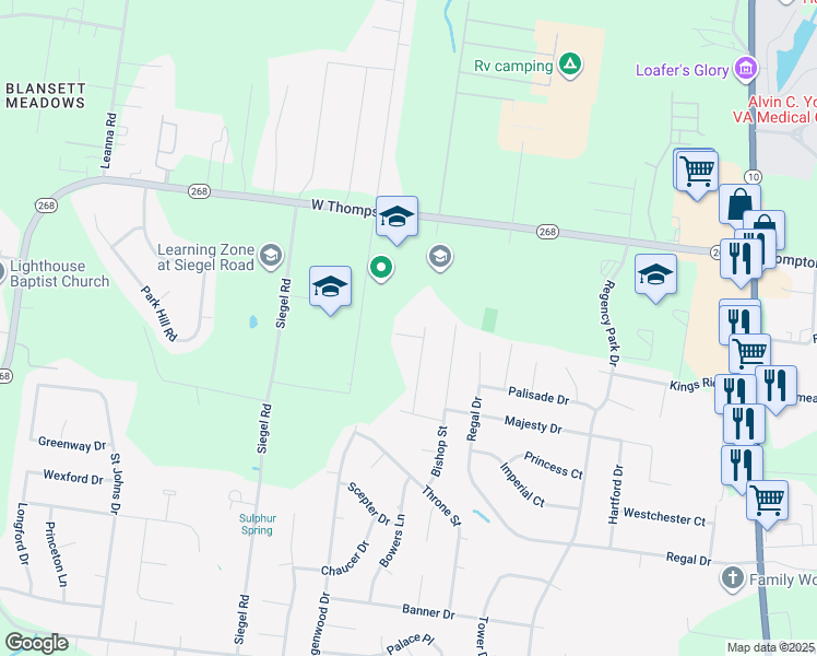 map of restaurants, bars, coffee shops, grocery stores, and more near 906 Mantes Street in Murfreesboro