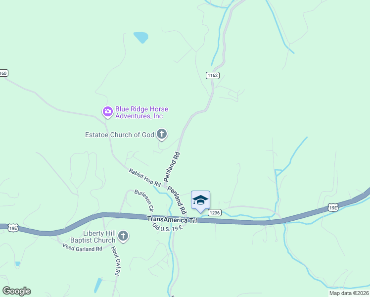 map of restaurants, bars, coffee shops, grocery stores, and more near 3515 Penland Road in Spruce Pine