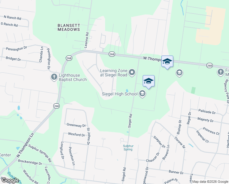 map of restaurants, bars, coffee shops, grocery stores, and more near 3122 Park Hill Road in Murfreesboro