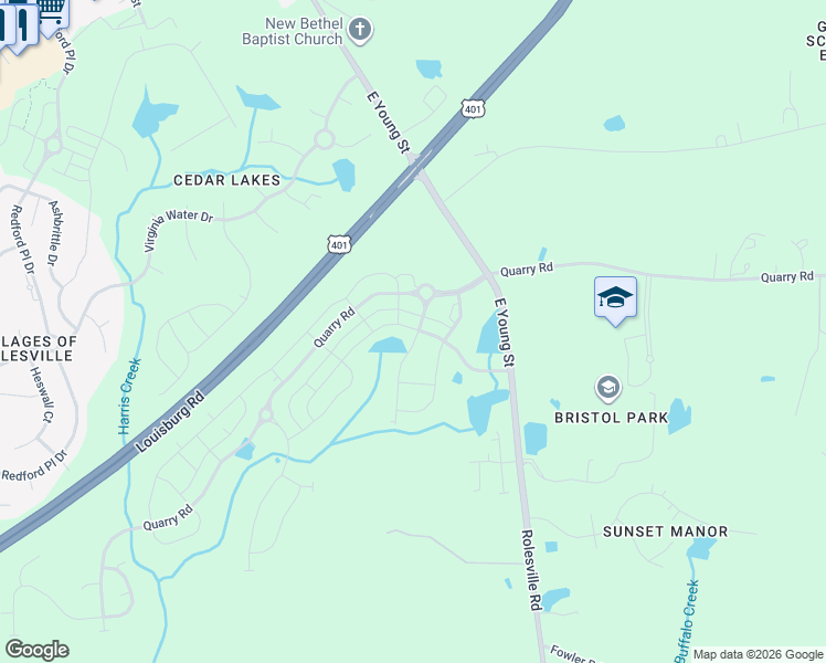 map of restaurants, bars, coffee shops, grocery stores, and more near in Rolesville