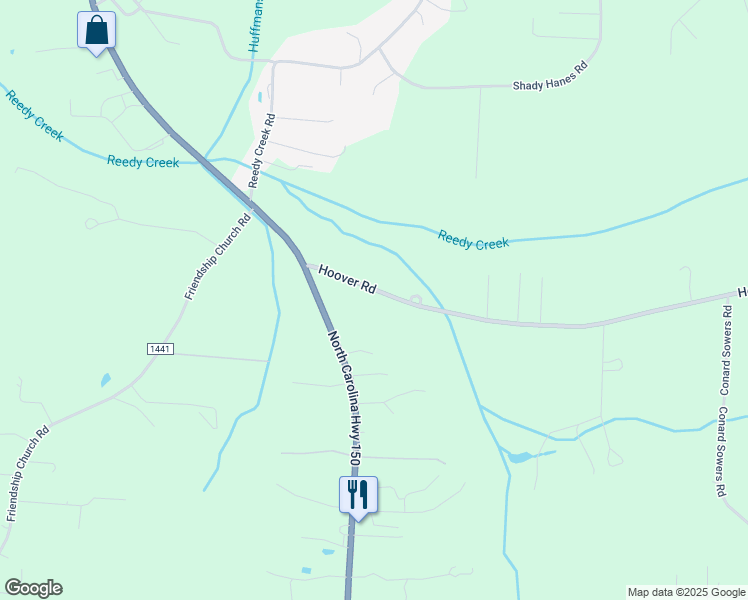 map of restaurants, bars, coffee shops, grocery stores, and more near 2607 Hoover Road in Lexington