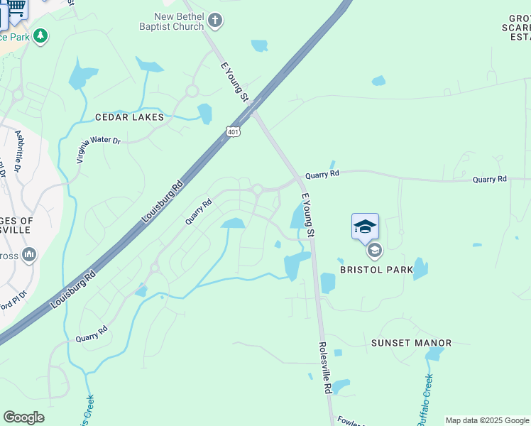 map of restaurants, bars, coffee shops, grocery stores, and more near 317 Marvel Drive in Wake Forest