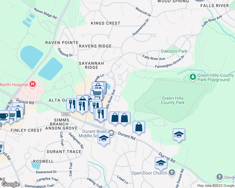 map of restaurants, bars, coffee shops, grocery stores, and more near 10350 Sugarberry Court in Raleigh