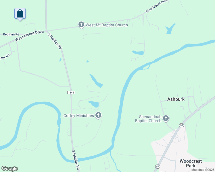 map of restaurants, bars, coffee shops, grocery stores, and more near 4367 South Halifax Road in Rocky Mount