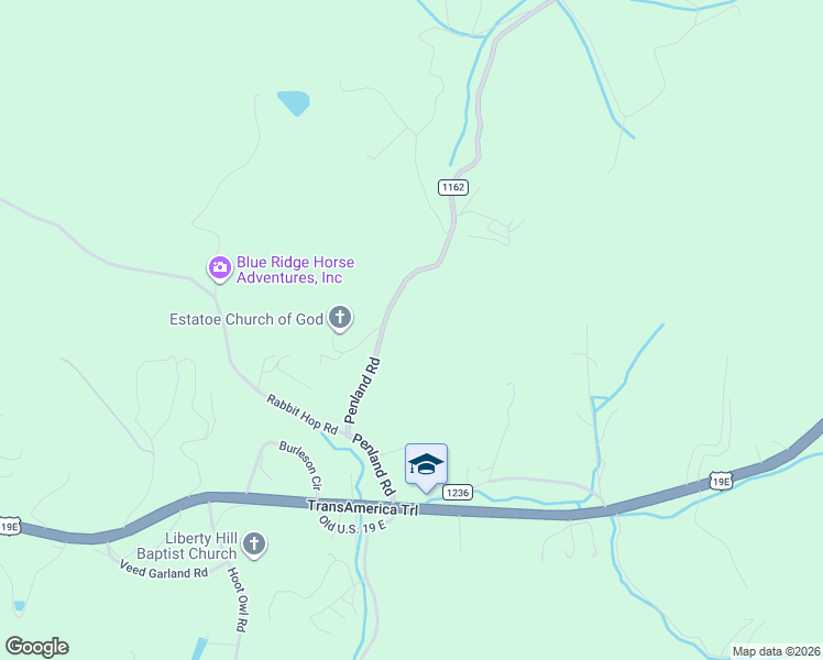 map of restaurants, bars, coffee shops, grocery stores, and more near 3515 Penland Road in Spruce Pine