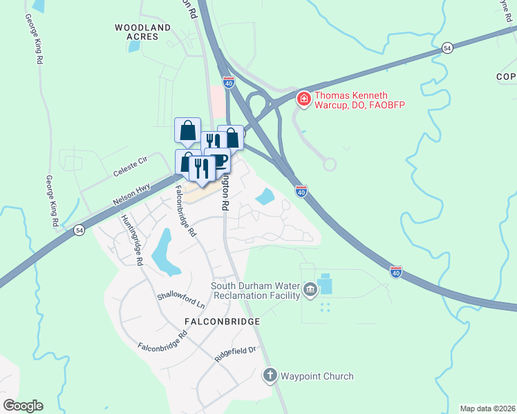map of restaurants, bars, coffee shops, grocery stores, and more near 6123 Farrington Road in Chapel Hill