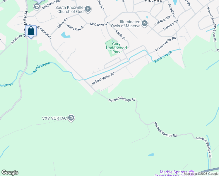 map of restaurants, bars, coffee shops, grocery stores, and more near 6220 Neubert Springs Road in Knoxville