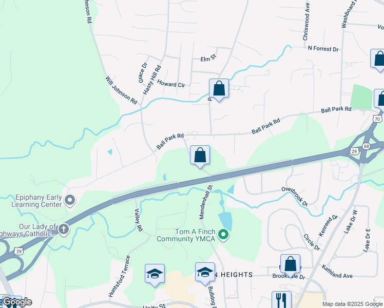 map of restaurants, bars, coffee shops, grocery stores, and more near 1110 Mendenhall Street in Thomasville