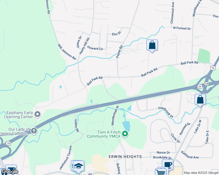 map of restaurants, bars, coffee shops, grocery stores, and more near 1110 Mendenhall Street in Thomasville