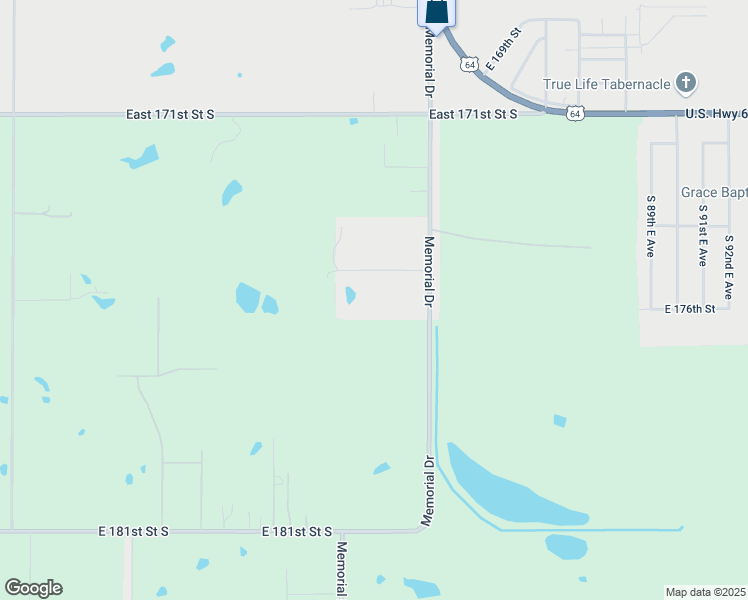 map of restaurants, bars, coffee shops, grocery stores, and more near 7846 East 174th Street in Bixby
