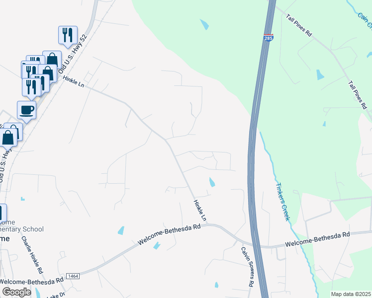 map of restaurants, bars, coffee shops, grocery stores, and more near 159 Wynnfall Drive in Lexington