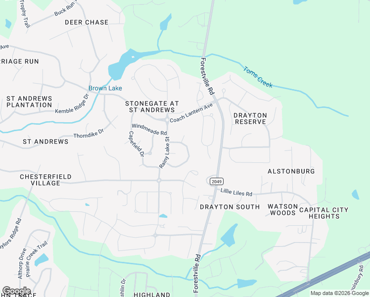 map of restaurants, bars, coffee shops, grocery stores, and more near 3624 Willow Stone Lane in Wake Forest