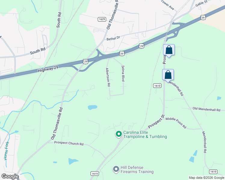 map of restaurants, bars, coffee shops, grocery stores, and more near 5624 Albertson Road in Archdale