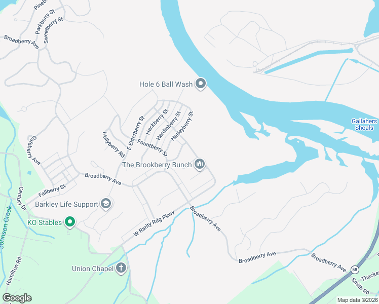 map of restaurants, bars, coffee shops, grocery stores, and more near 100 Bunchberry Road in Oak Ridge