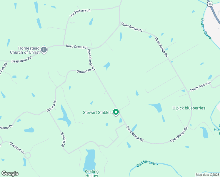 map of restaurants, bars, coffee shops, grocery stores, and more near 405 Open Range Road in Crossville
