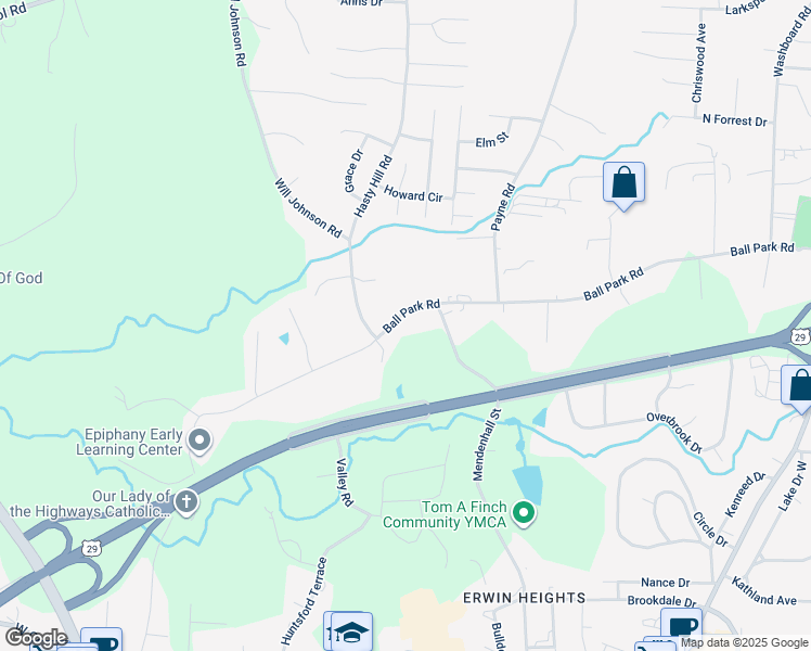 map of restaurants, bars, coffee shops, grocery stores, and more near 2009 Ball Park Road in Thomasville